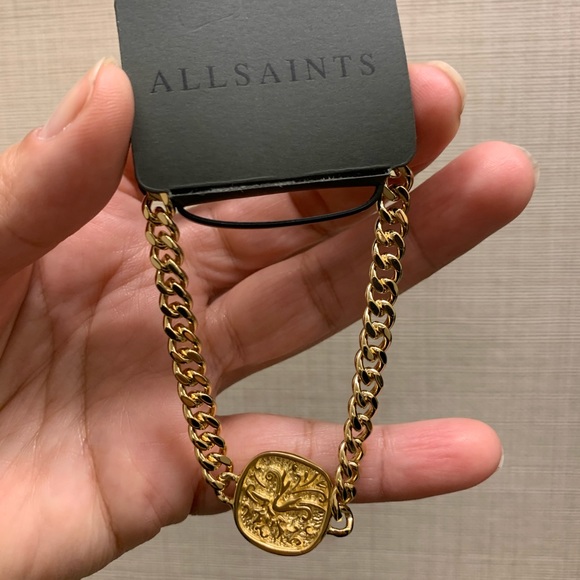 ALLSAINTS Coin Link Gold Bracelet - Picture 4 of 7